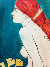 Lade das Bild in den Galerie-Viewer, Ginkgo - Dame in Rot / 44x58 / Holz
